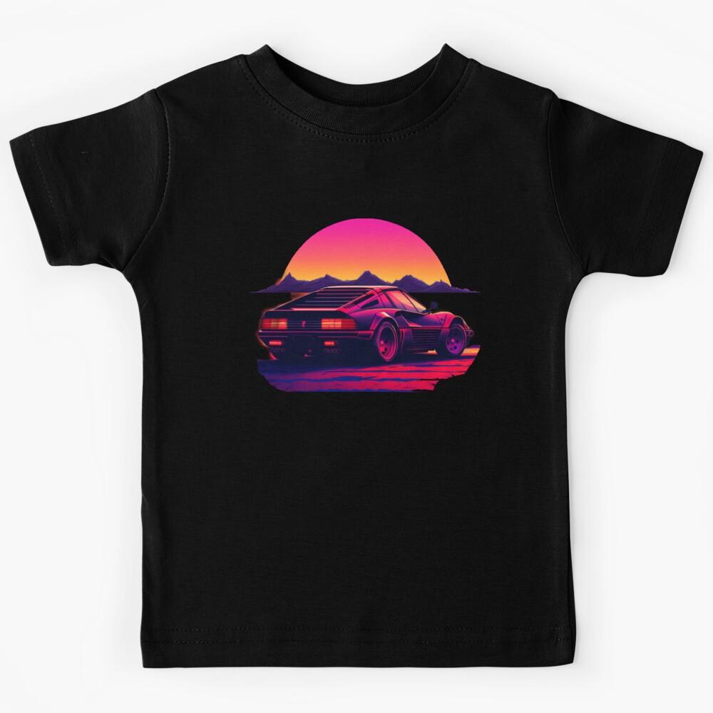 Ferrari Miami Vice synthwave sunset Kids T-Shirt 110