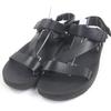 Great Sandals Silver Metal Strap Sandals Black Leather Mens 44 Used