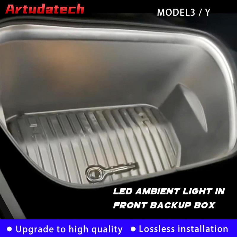 Artudatech Front Trunk Ambient Atmosphere LED Light Strip White For Tesla Model 3/Y/S/X