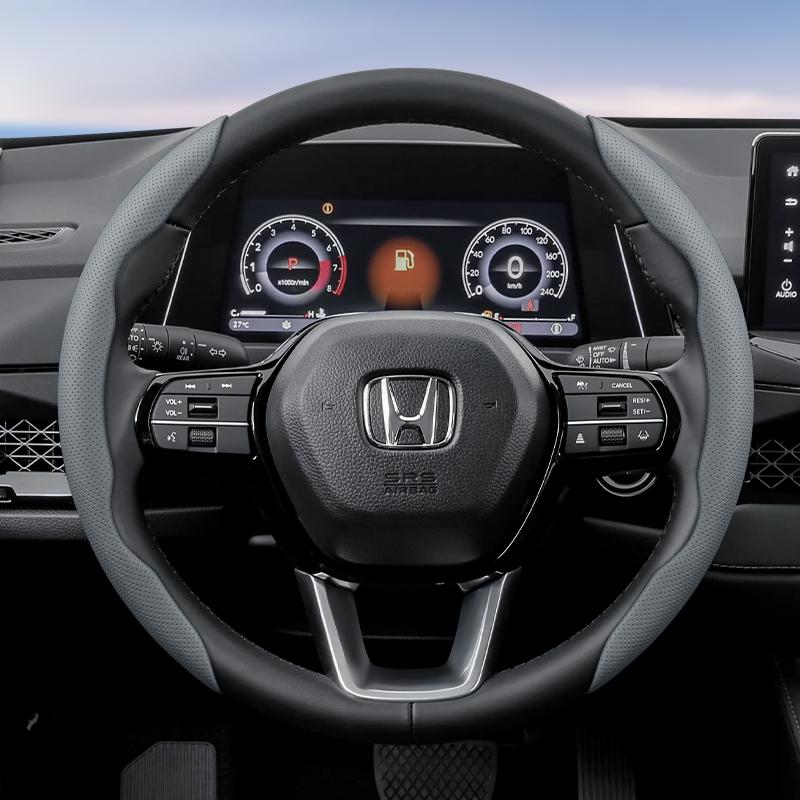 PLXI9 Suitable for Honda's Breathable Holes Leather Steering Wheel Cover Segmented Quick Release Design Non-Slip and Durable Civic Fit 8TAccord 9 10 