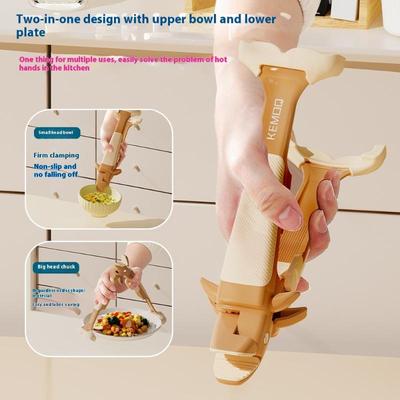 Creative 2In1 Anti Scalding Clip Abs+Silicone Whale Shape Kitchen Pot Bowl Clip Non-Slip Anti Scalding Holder Kitchen Gadget