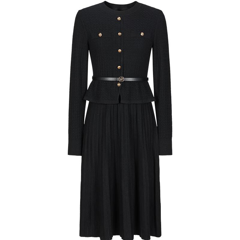 

Платье-лапша в стиле французского ретро из люрексного трикотажа, имитация двойки XL