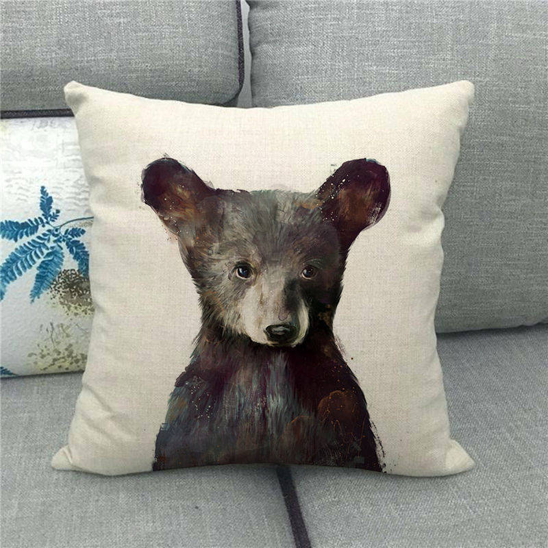 Cute Tiger Wild Animal Fierce Beast Digital Printing Short Plush Pillow Covers For Car Sofa Office Cushion Cover Home Goods