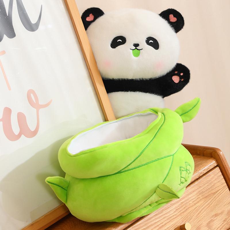 Non-Toxic Bamboo Shoot Panda Soft Plush Toy Cute Animal Panda Stuffed Plushies Home Sofa Throw Pillow Gifts For Kids Children