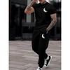 Casual Men's Casual Men's Short-sleeved Shirt and Long Pants, a Fashionable Street Style Two-piece Set