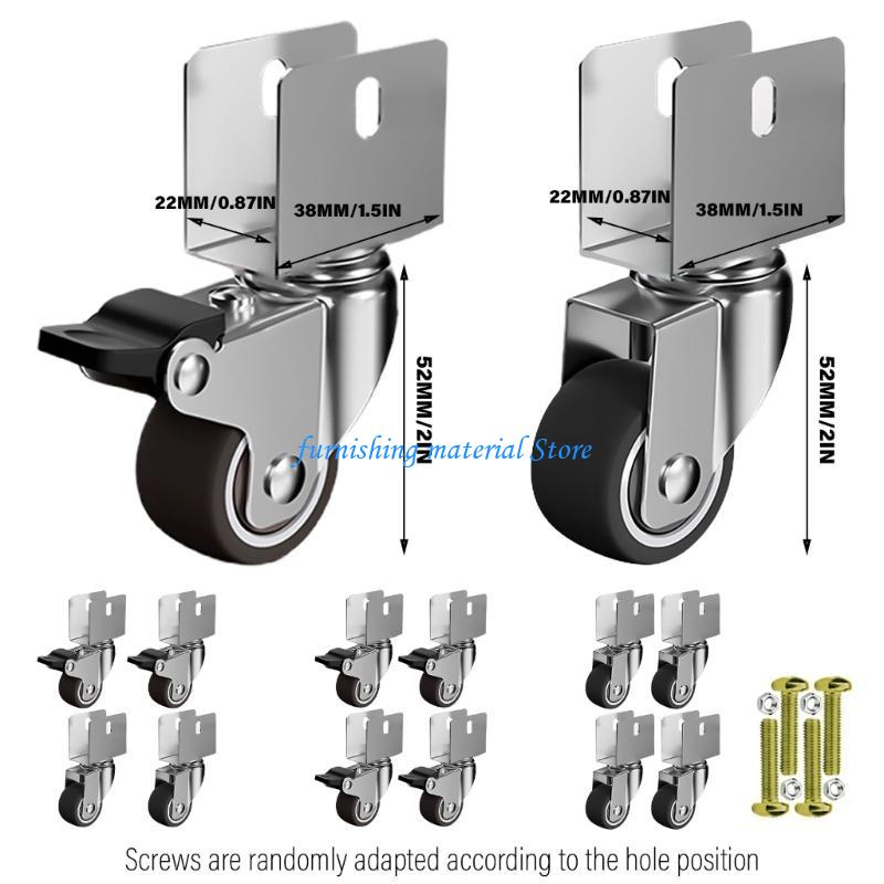 Y5GD 4 Stück 1,5 Zoll Weiche Gummiräder Lenkrollen Schwerlast Möbelrad Rolle für Plattformwagen Stuhl Langlebig