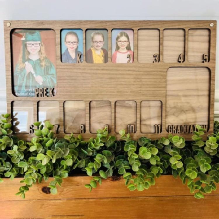 Graduation Keepsakes Personalizing Wooden School Years Picture Frame Pre-K to 12 for Kids Students Photo Display Frame
