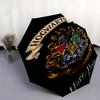 1pc Hogwarts Harry Potter Automatic Folding Umbrella - Compact 8-Rib Design, Durable Plastic & Iron1482L