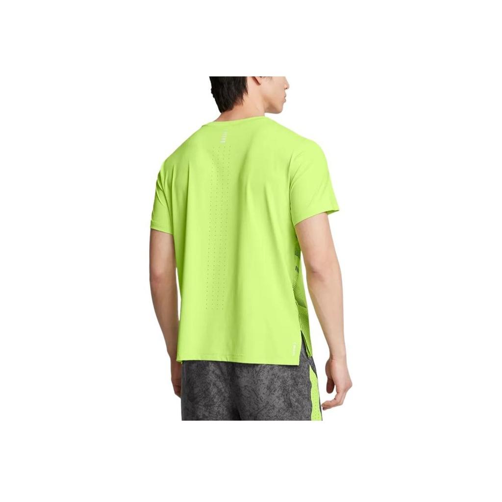 Under Armour Iso-Chill Running Sports Crew Neck Striped Short Sleeve T-Shirt Men Tops Light-Grass-Green 1376518-304