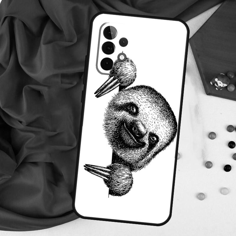 Kawaii Cute Sloth Face For Samsung Galaxy A55 A53 A33 A13 A35 A15 A36 A56 A26 A16 A22 A32 A52 A54 A34 A06 A05 Case