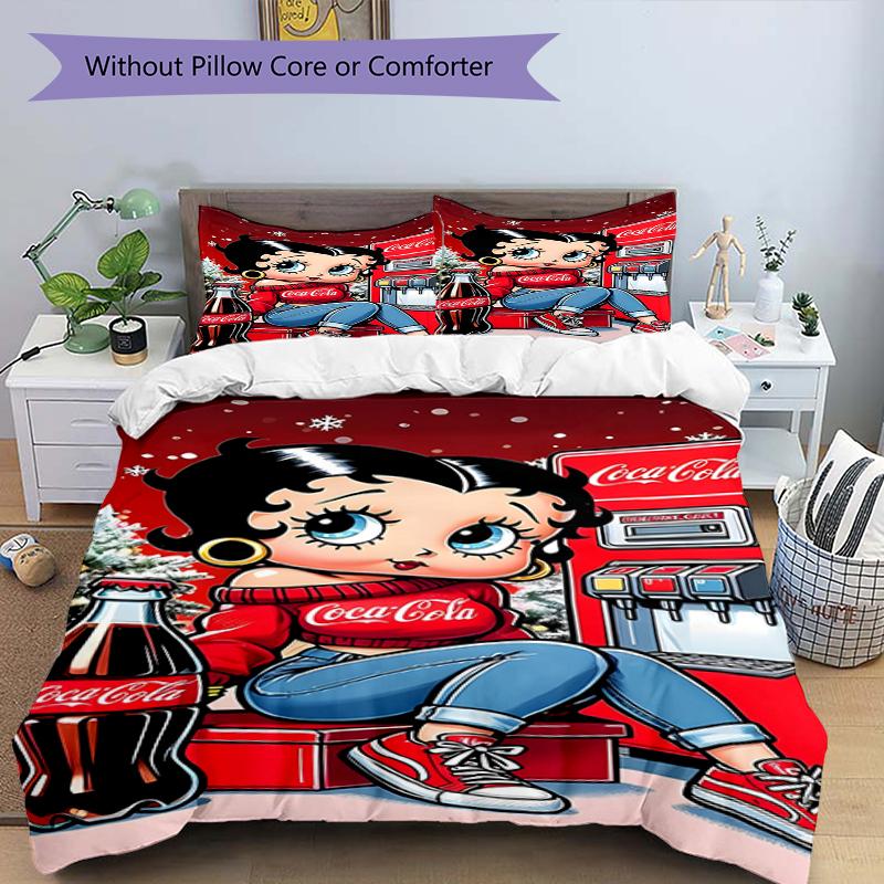 3pcs Duvet Cover Set (1*Duvet Cover + 2*Pillowcase, Without Core),Sexy Doll Print Bedding Set, Bedroom Decor, All‑Season, Birthday Gift