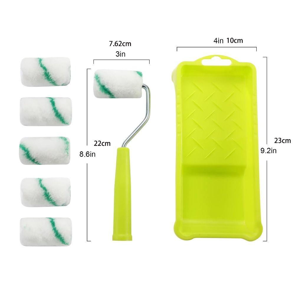 High-Density Fabric Paint Rollers Set 2Inch Smooth Finish Paint Roller Tray Lint-Free Mini Paint Roller Painting Walls