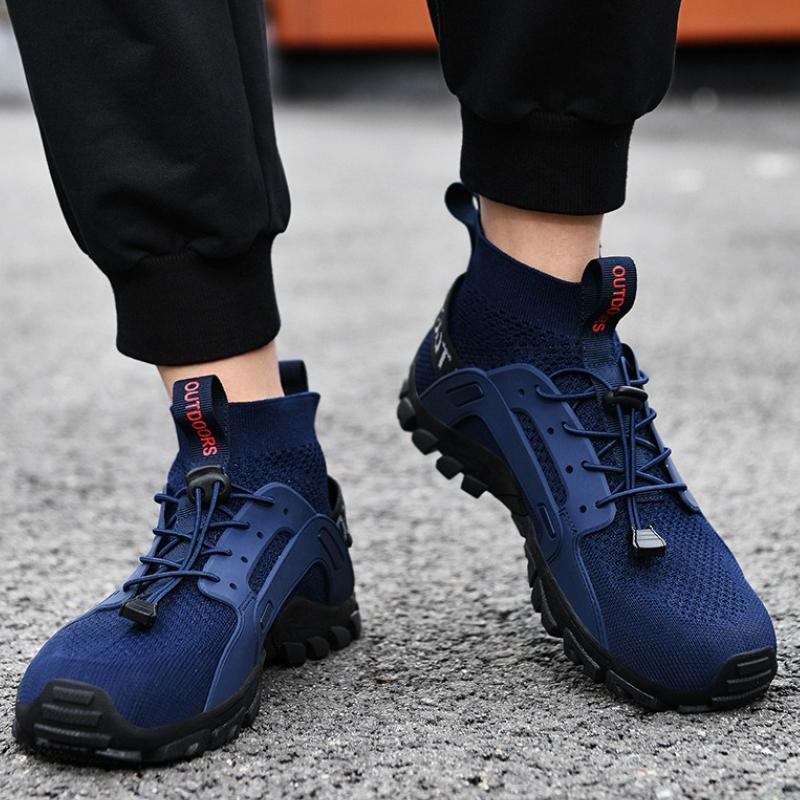 Outdoor Men's Hiking Wading Shoes Mesh Breathable Non-slip High-top Hiking Shoes High-quality Casual Sneakers Tenis De Hombre