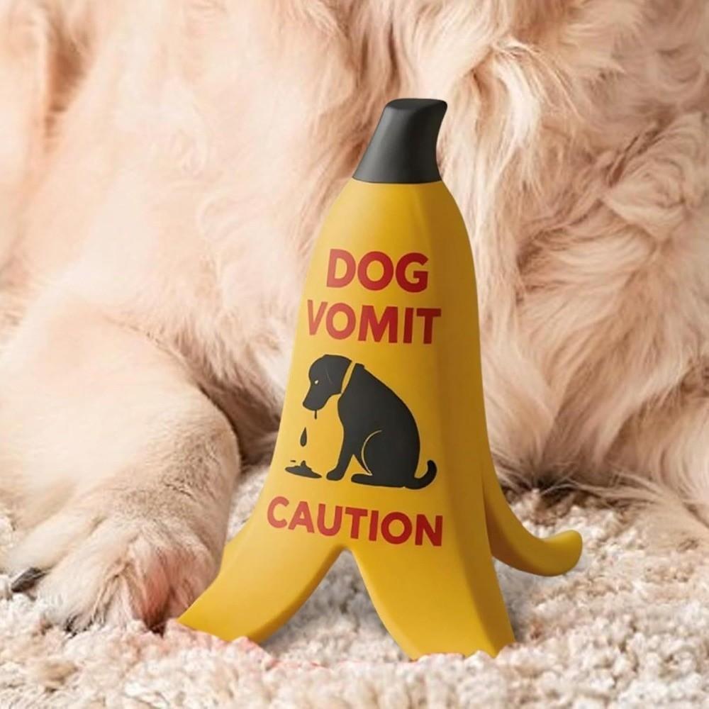 Banana Peel Shape Cat Vomit Caution Sign Gift Warning Sign Cute Dog Vomit Sign  for Home Office