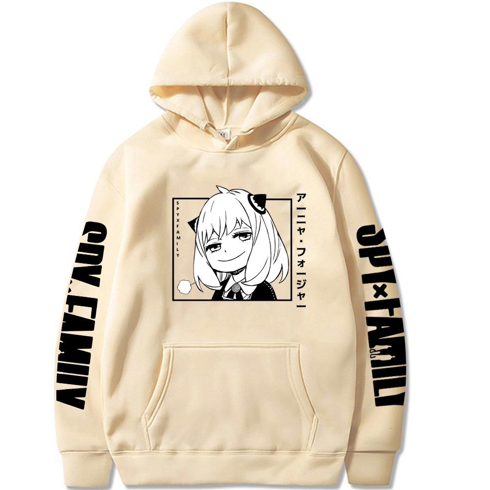 SPY×FAMILY Anime Hoodies Anya Forger Manga Graphic Cartoon Printed Men Women Sweatshirts Long Sleeves Loose Casual Hooded Pullovers Streetwear
