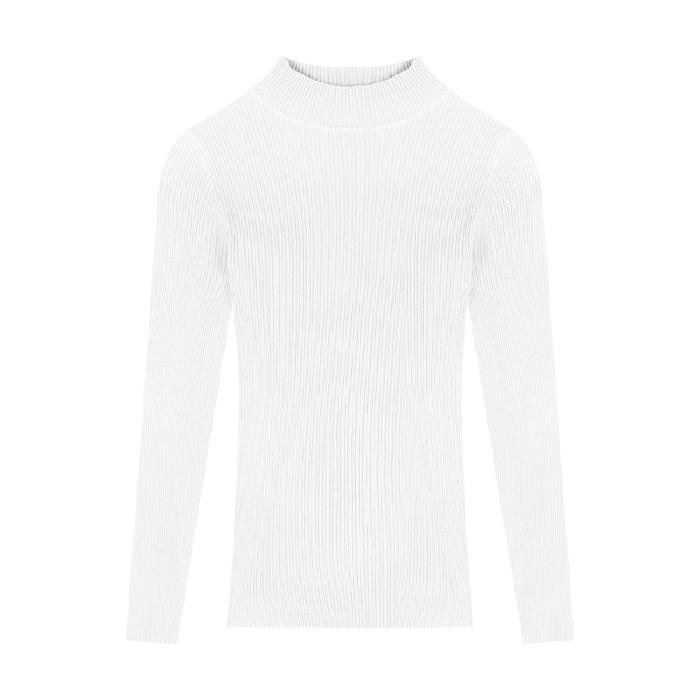 Knitted sweater women s autumn inner sweater semi-turtleneck sweater solid color versatile casual slim woman One size