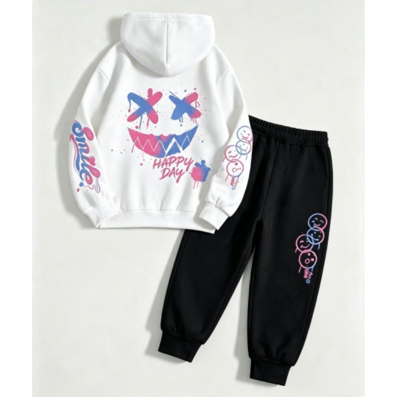 Fashion Letter Happy Day Graffiti Print Kids Hoodie Street Hip Hop Hoody Fashion Hoodies Vintage Boy's Girl Clothes