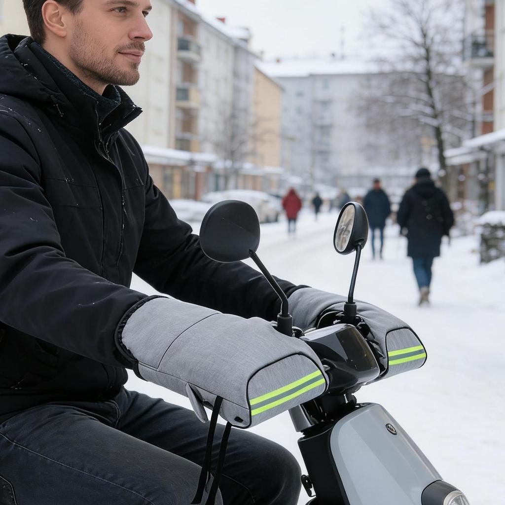 Motorcycle Hand Covers Comfortable Waterproof Windproof Snowmobile Handlebar Mittens Hand Guard For Women Winter Cold Weather