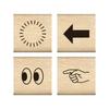 Face Stamp Stamp Focus Set Children's #Notebook Club, Here/4-Piece 0409-016