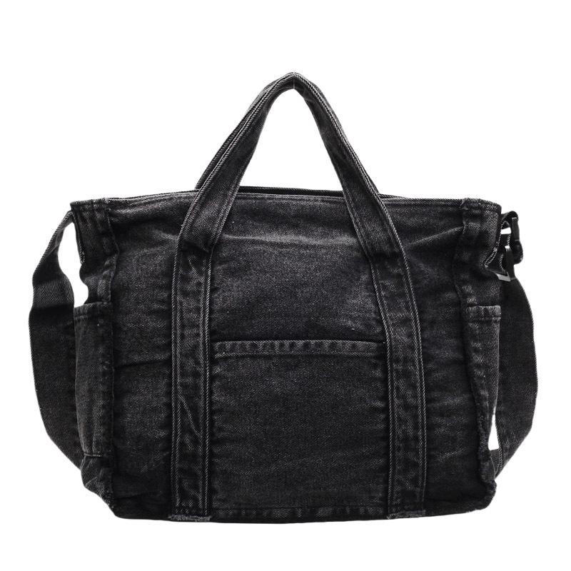 

Сумка-тоут из денима для женщин, сумка через плечо чёрный