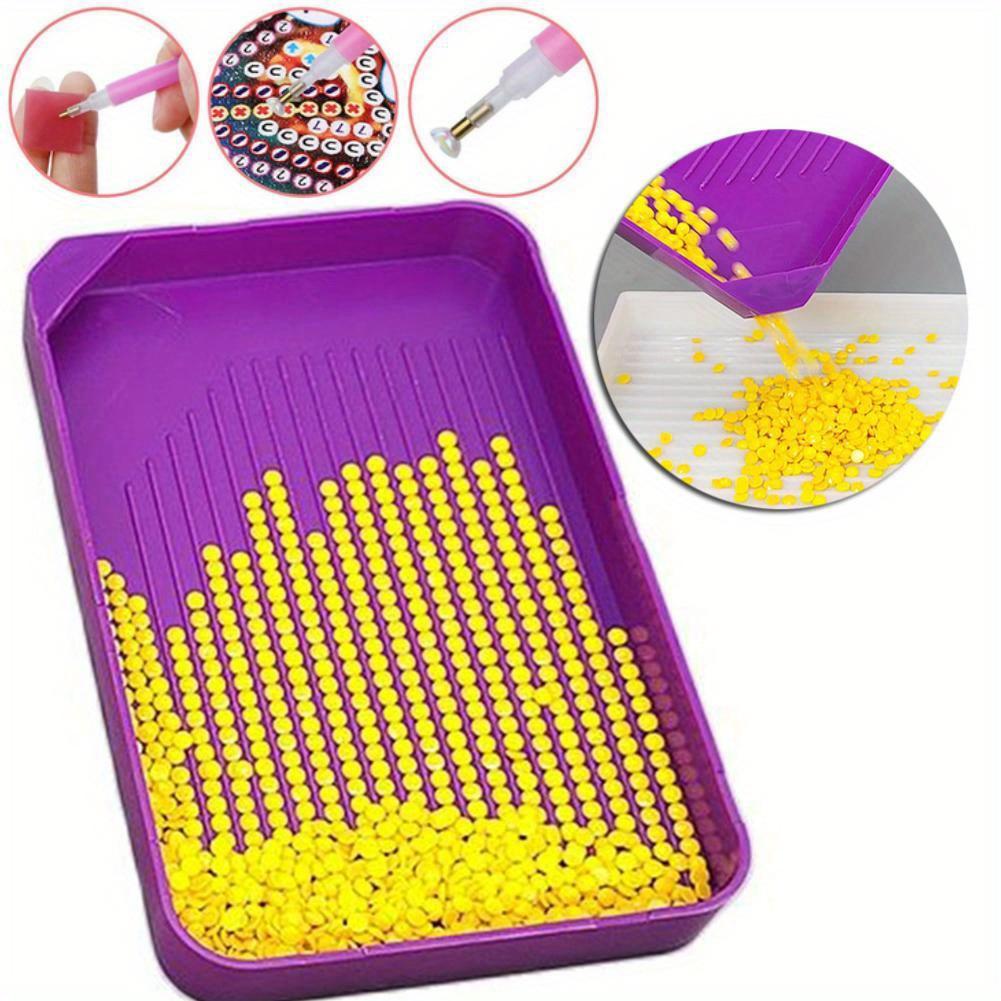 Trichter-Diamanten-Maltablett, große Kapazität, DIY-Mosaik, Tary Art Crafts, 5D, handgefertigt, Kunststoff, lila, Kunsthandwerk, Werkzeugzubehör