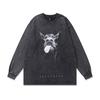 European And American High Street Trendy Brand Doberman Pinscher Printed Long-Sleeved T-Shirt Men'S And Women'S Vibe Style Retro Trendy Brand Washing