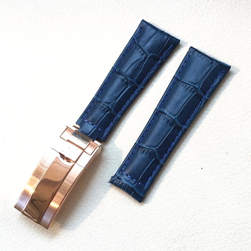 ONEWatch Bands For Rolex SUBMARINER Yacht-Master DAYTONA GMT Crocodile Grain Leather Men Strap Watch Accessories 20mmMN