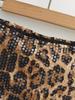 2025 Autumn Retro Leopard Print Sequin Low-Waist Hip-Hugging Short Skirt for Women