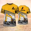 T-shirt Escavatore Operatore di Macchinari Pesanti Stampa 3D Ragazzi Ragazze Moda Oversize Manica Corta T-shirt Magliette Top Abbigliamento Uniforme