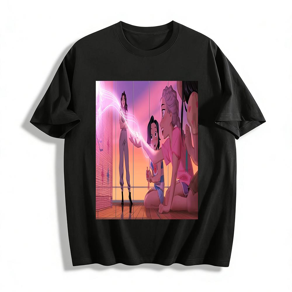

Youth Animation Character Print Casual T-shirt BFF Style Loose Breathable Top Trendy Girls Wear Pure cotton T-shirt XXS