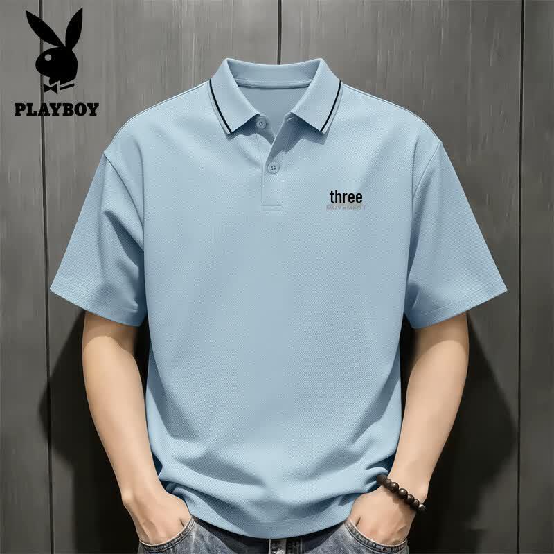 Playboy Men's Casual Short Sleeve Polo Shirt