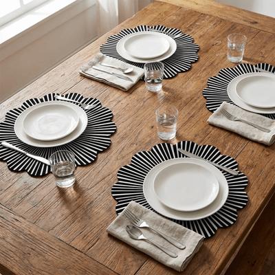 4 STuks Duurzame 2D Platte Geometrische Placemats Warmte-isolatie Antislip Koffiekopjes Matten Anti-verbranding Wasbare Onderzetter Woondecoratie
