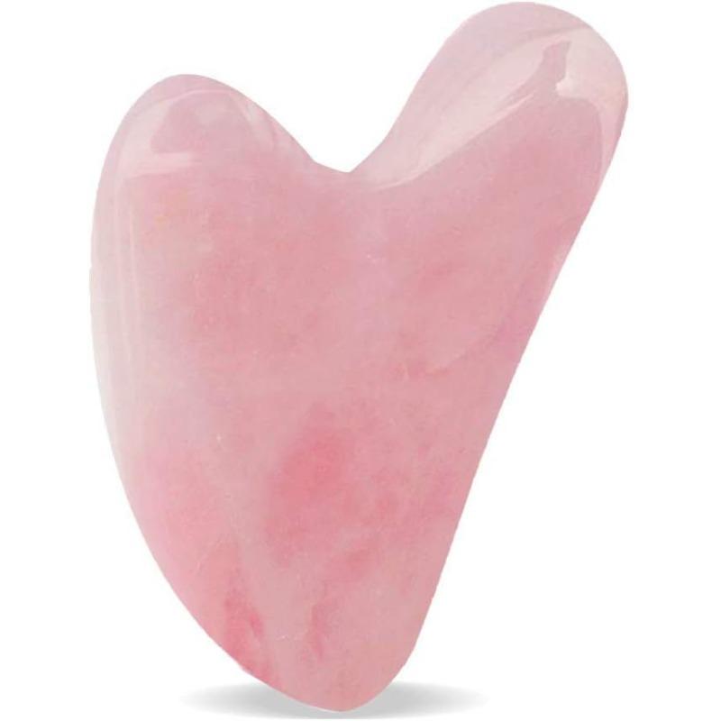 Pink crystal jade, crystal stone scraping board, heart-shaped, face, sheep horn, natural stone, beauty powder, beauty natural powder crystal
