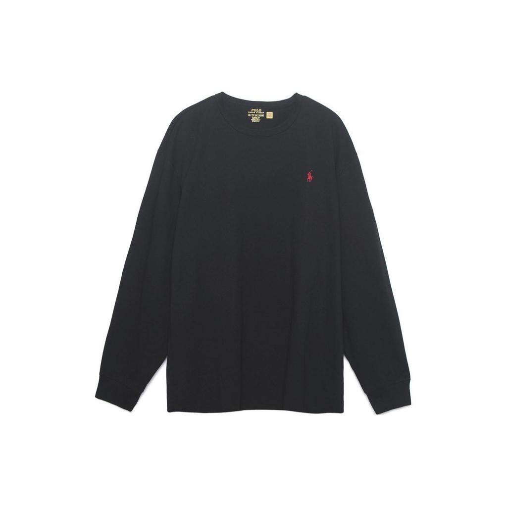 Polo Ralph Lauren SS23 Logo Embroidered Solid Color Crew Neck Long Sleeve Sweatshirt Men sweatshirt Black 710842632-001
