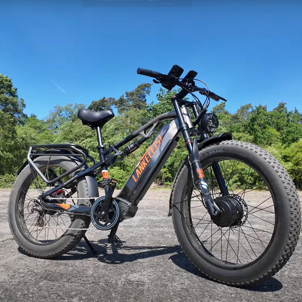 Bicicletta Elettrica Adulto Lankeleisi 26" 1000Wx2 Motore Ebike All-Terrain Velocità Massima 48Km/h 48V 20AH Autonomia Massima 130Km MG800 Max
