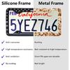 Silicone License Plate Frame, Black American Flag License Plate Frame, Rubber Licence Plate Frame Holder, 3D Stars And Stripes USA Flag Front Rear