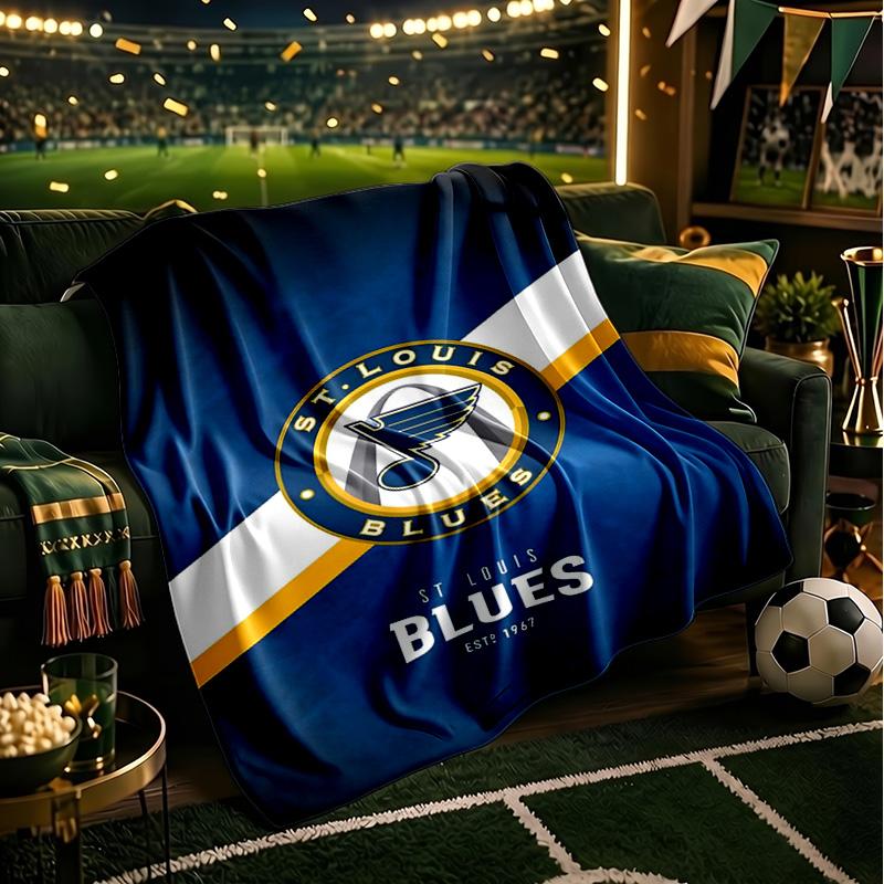 Blues Louis Crest Throws Blanket Flannel Blankets Plush for Couch Bed Gifts for Men Women Travel picnic blanket Christmas fan gifts