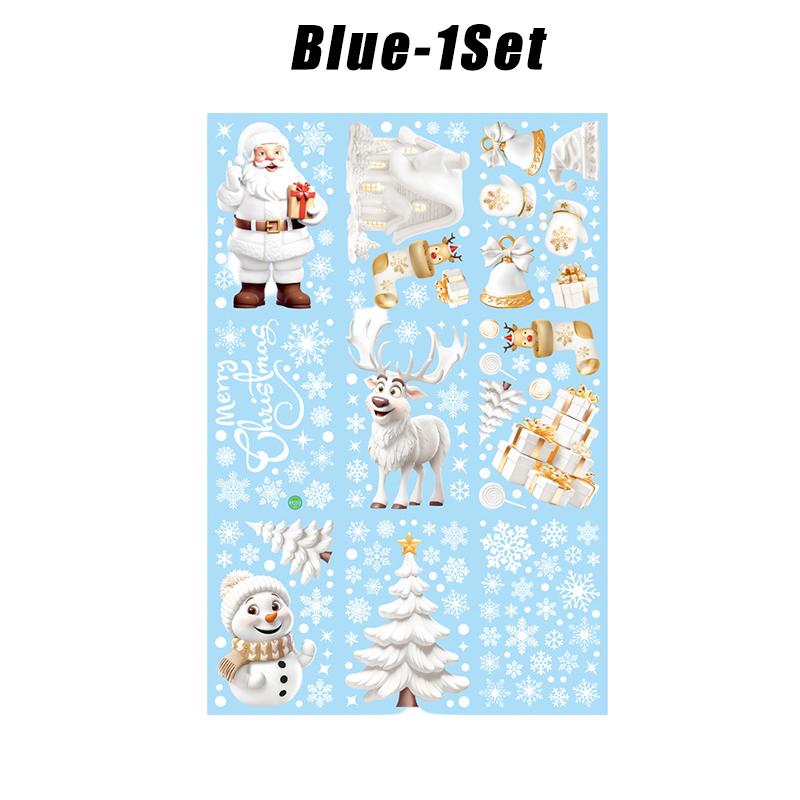 

Static Cling Christmas Window Decals White Snowman Tree Design for Glass Door Holiday Home Office Decoration 30x20x0.2cm