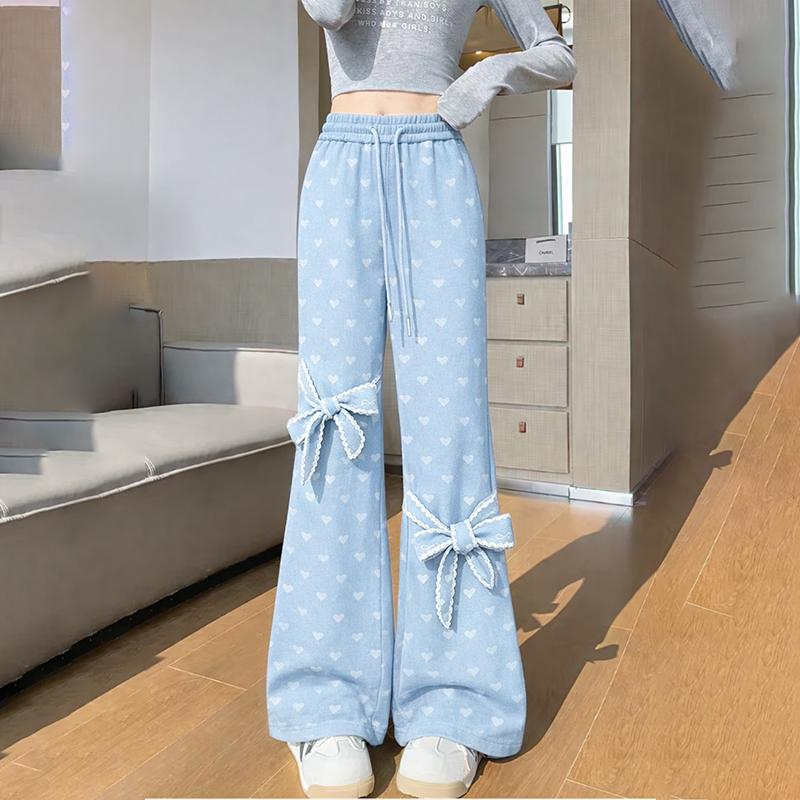 

ZANZEA Women Casual Drawstring Elastic Waist Loose Print Wide Leg Pants M синий
