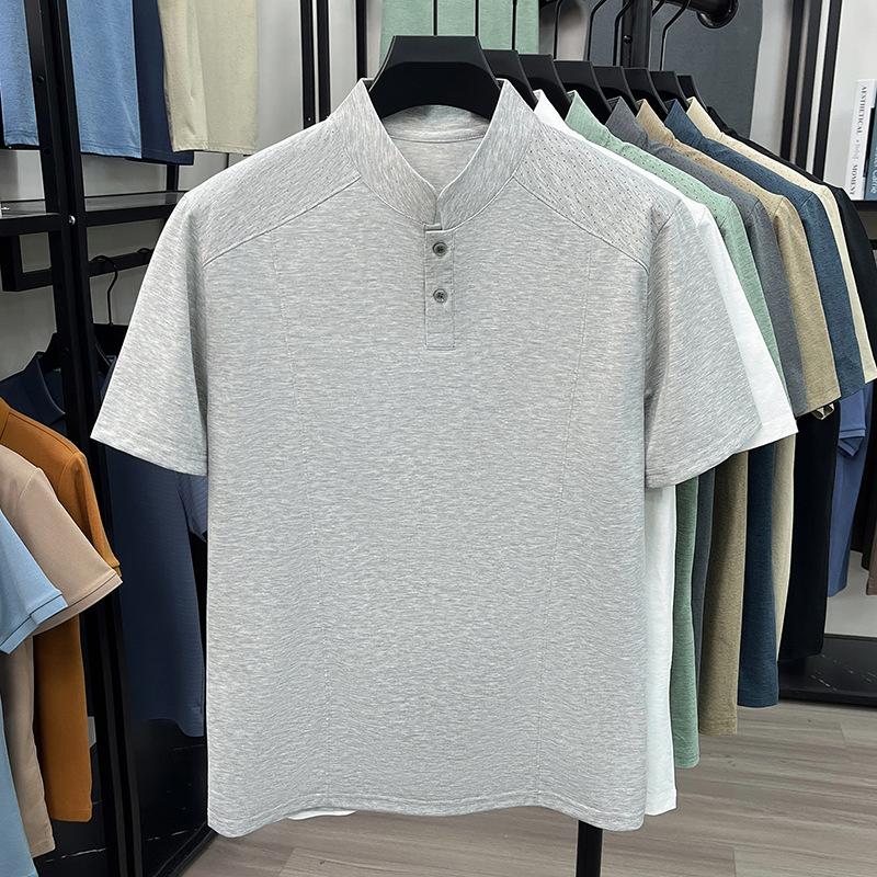 Men's Short Sleeve T-Shirt Summer Breathable Business Commute Versatile Top