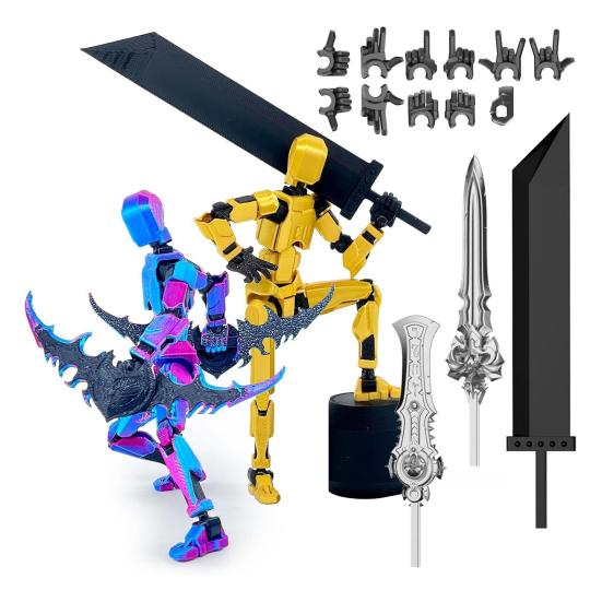 3D-gedruckte Roboter-Actionfigur mit Zubehör, bewegliche Gelenke, Robotermodell, Spielzeug, artikulierte Dummy-Figur, Dekoration für Zuhause und Büro, Ornament