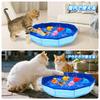 Portable Cat Pool Foldable Cat Pool with 6 Water Indoor Splash Boredom Automatic Easy Water Supply and Pet Water Pet Supplies Toy, Fish-Shaped Toys,