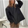 Casual Suit Blazer Coat Women Oversized Double Button Notched Side Slit Jacket Female Autumn Office Shoulder Pads Lady Tops