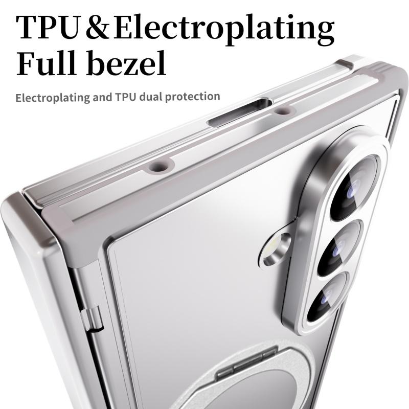 For Samsung Galaxy Z Fold 7 Fold7 Case Luxury Magsafe Ring Stand Magnetic Protective Back Cover Case For Z Fold 7 Sleeve