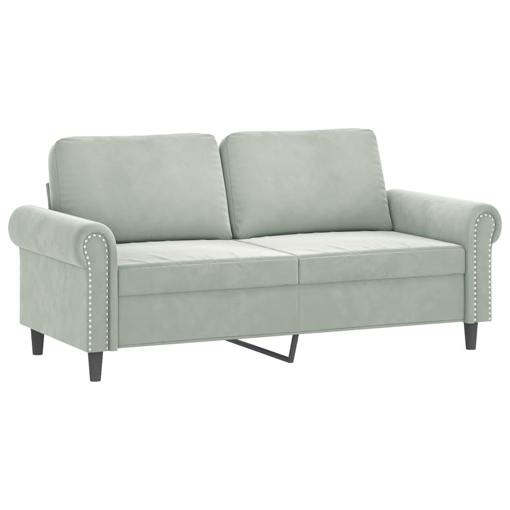 Vidaxl 2-Osobowa Sofa Z Poduszkami, Jasnoszara, 140 Cm, Aksamit