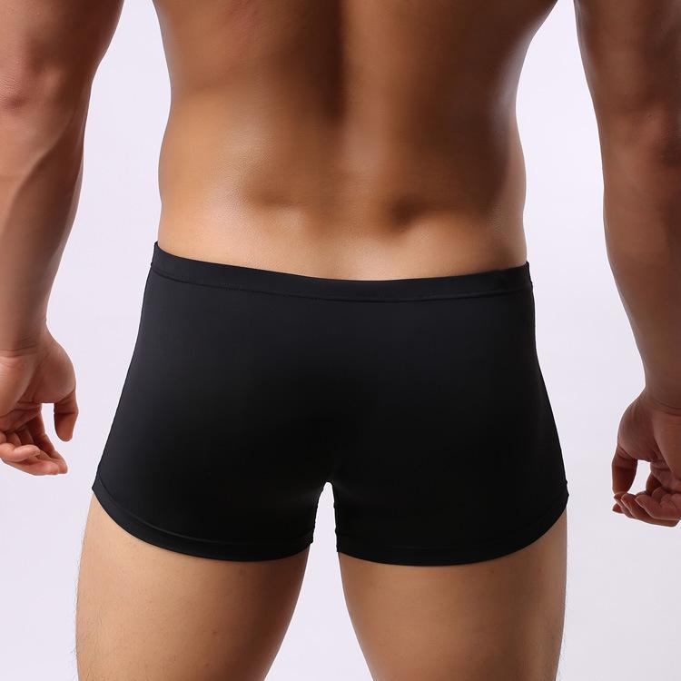 Men's Transparent Ice Silk Boxer Briefs with Elephant Trunk Design, Sexy Four-Legged Underwear.