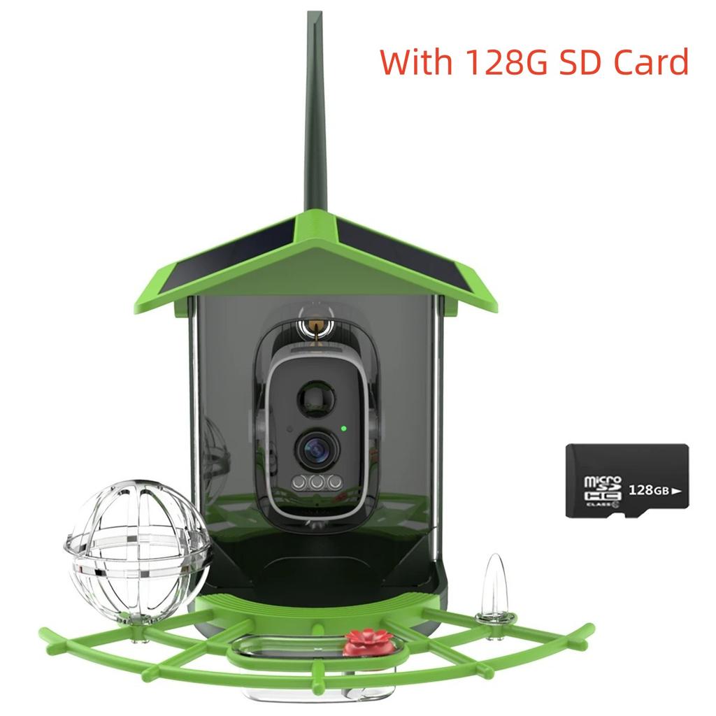Telecamera Mangiatoia per Uccelli 4MP 2K HD Cattura Video di Uccelli Fotocamera WiFi Alimentata a Energia Solare Batteria con Pannello Solare, Avvisi Istantanei, Birdwatching