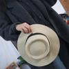 Hut aus Stroh im koreanischen Stil mit breiter Krempe Damen Sonnenhut Einfacher Sonnenschutz Eimerhut Damen