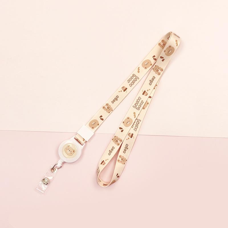 Cartoon Teleskopische Leichtziehbare Schnalle Lanyard Studenten Anti-Verlust Kartenhalter Halsband Langes Seil Arbeits Namensschild Namensschild Lanyard