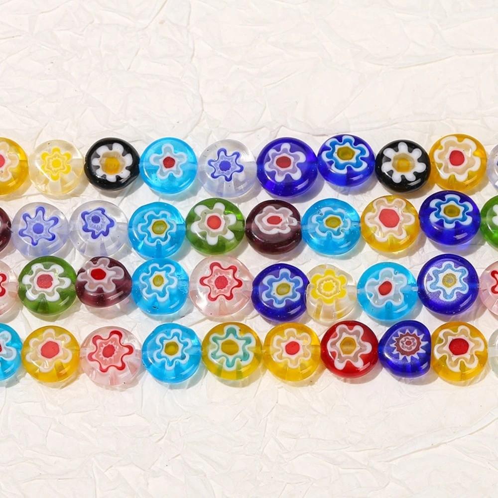 Round Flat Millefiori Lampwork Glass Beads 4/6/8mm Scattered Beads Jewelry Bracelet Making